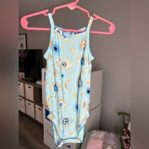 Posh Peanut Celestial Gold Foil Evil Eye Bamboo Body Suit Size 18-24M VGUC